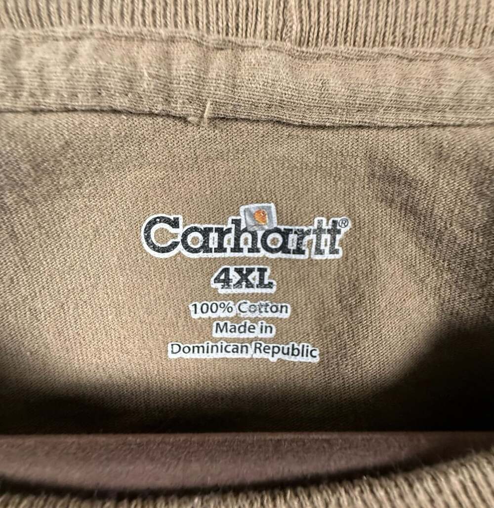 Carhartt K87 Workwear Short Sleeve Pocket T-Shirt Tan Brown Men's 4XL